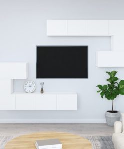 Zidni TV ormarić bijeli od konstruiranog drva