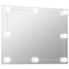 Zidno ogledalo bez okvira s LED svjetlima pravokutno stakleno
