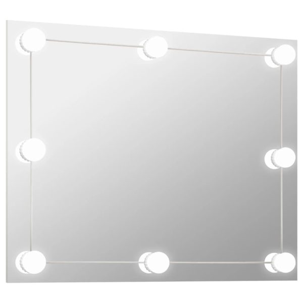 Zidno ogledalo bez okvira s LED svjetlima pravokutno stakleno