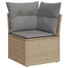 9-dijelni set vrtnih sofa od poliratana s jastucima sivi