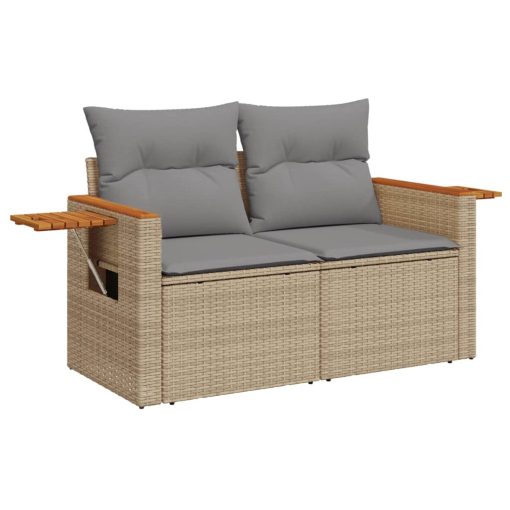 9-dijelni set vrtnih sofa od poliratana s jastucima sivi
