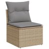 9-dijelni set vrtnih sofa od poliratana s jastucima sivi