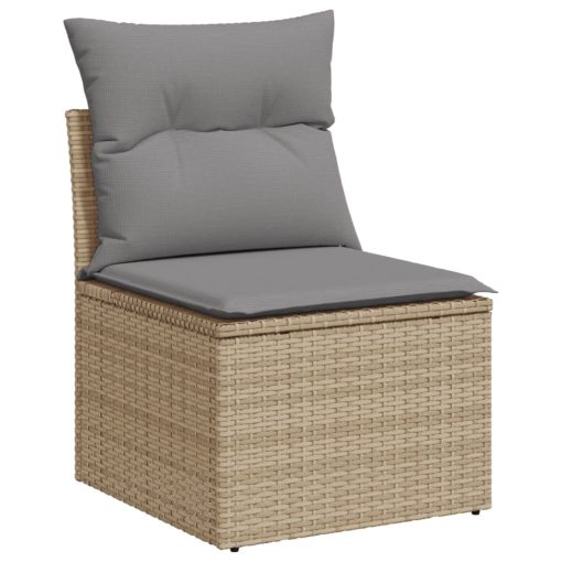 9-dijelni set vrtnih sofa od poliratana s jastucima sivi