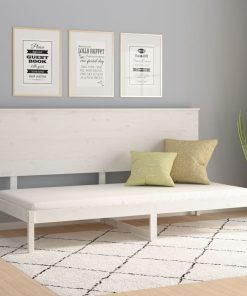 Dnevni krevet bez madraca bijeli 90 x 200 cm masivna borovina