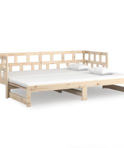 Dnevni krevet na izvlačenje masivna borovina 2 x (90 x 200) cm