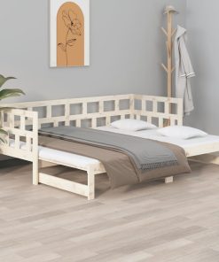 Dnevni krevet na izvlačenje masivna borovina 2 x (90 x 200) cm