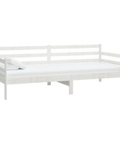 Dnevni ležaj od masivne borovine bijeli 90 x 200 cm