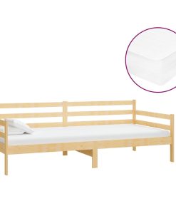Dnevni ležaj s madracem 90 x 200 cm od masivne borovine