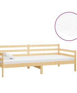 Dnevni ležaj s madracem 90 x 200 cm od masivne borovine