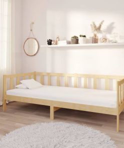 Dnevni ležaj s madracem 90 x 200 cm od masivne borovine