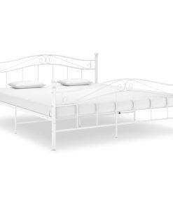 Okvir za krevet bijeli metalni 200 x 200 cm