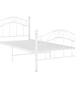 Okvir za krevet bijeli metalni 90 x 200 cm