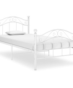 Okvir za krevet bijeli metalni 90 x 200 cm