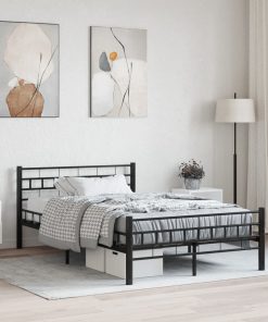 Okvir za krevet crni čelični 120 x 200 cm