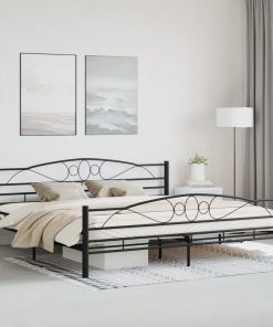 Okvir za krevet crni čelični 200 x 200 cm