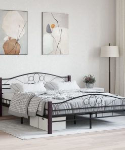 Okvir za krevet crni metalni 160 x 200 cm
