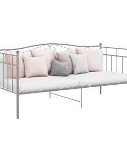 Okvir za krevet na razvlačenje sivi metalni 90 x 200 cm
