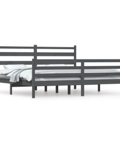 Okvir za krevet od masivne borovine 200 x 200 cm sivi