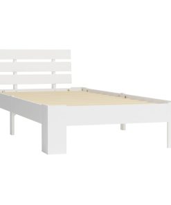 Okvir za krevet od masivne borovine bijeli 90 x 200 cm