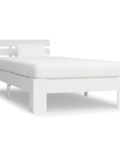 Okvir za krevet od masivne borovine bijeli 90 x 200 cm