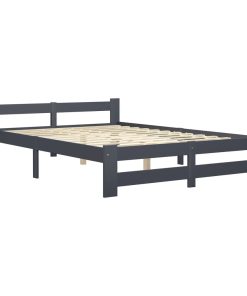 Okvir za krevet od masivne borovine tamnosivi 140 x 200 cm