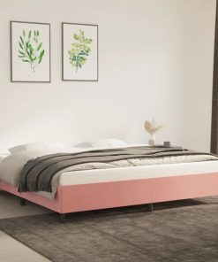 Okvir za krevet ružičasti 200x200 cm baršunasti