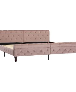 Okvir za krevet ružičasti baršunasti 200 x 200 cm