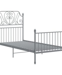 Okvir za krevet sivi metalni 90 x 200 cm