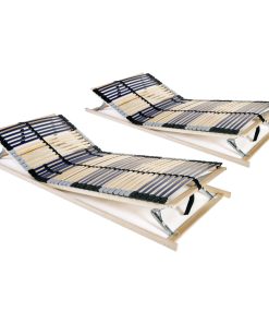 Podnice za krevet 2 kom s 42 letvice i 7 zona 90 x 200 cm