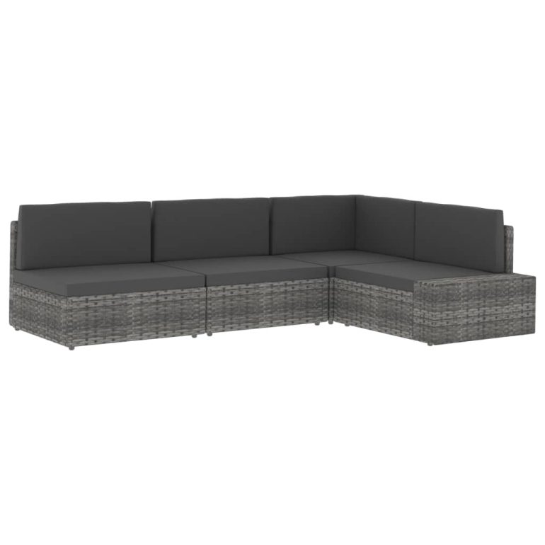 Modularna kutna sofa od poliratana s desnim naslonom crna